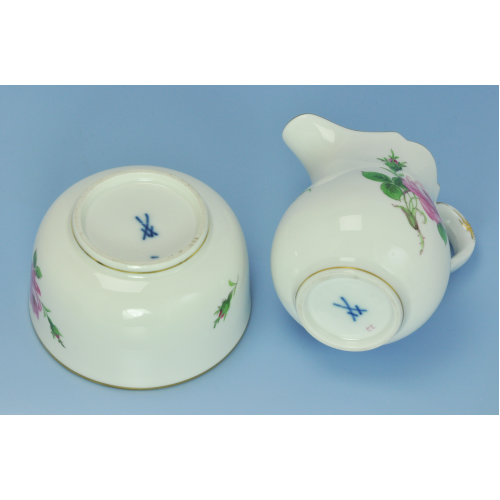 КОФЕЙНЫЙ СЕРВИЗ "Роза" фарфор Meissen ручная роспись КОФЕЙНЫЙ СЕРВИЗ "Роза" фарфор Meissen ручная роспись