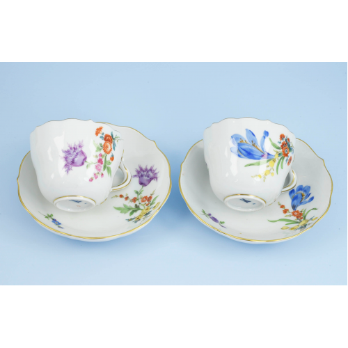 КОФЕЙНЫЙ СЕРВИЗ "Цветы" фарфор Meissen ручная роспись КОФЕЙНЫЙ СЕРВИЗ "Цветы" фарфор Meissen ручная роспись