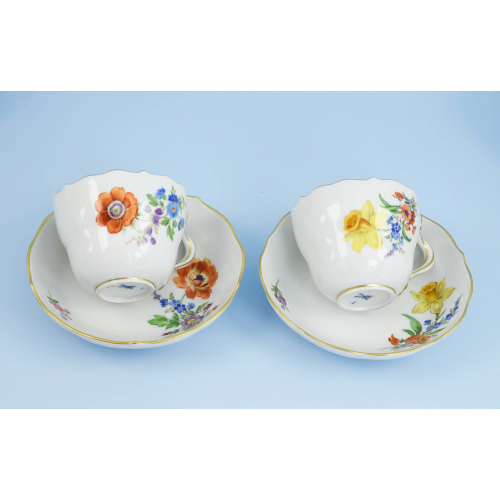 КОФЕЙНЫЙ СЕРВИЗ "Цветы" фарфор Meissen ручная роспись КОФЕЙНЫЙ СЕРВИЗ "Цветы" фарфор Meissen ручная роспись