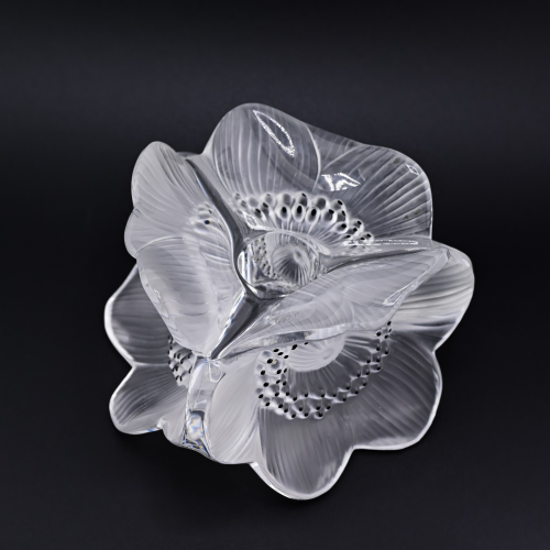 Подсвечник 3 анемоны стекло Lalique Франция