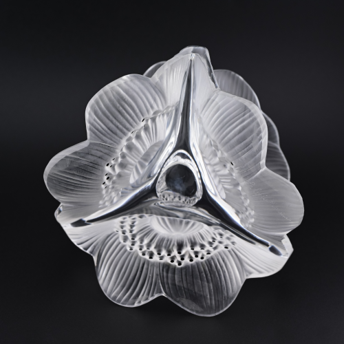 Подсвечник 3 анемоны стекло Lalique Франция