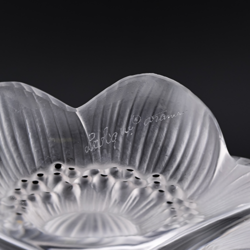Подсвечник 3 анемоны стекло Lalique Франция
