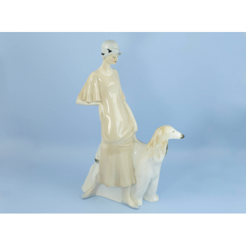 ДАМА С СОБАКОЙ фарфор Royal Doulton Англия