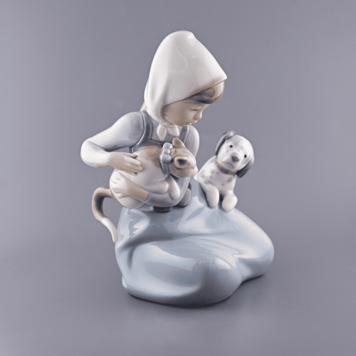 Кошка с собакой фарфор Lladro Испания