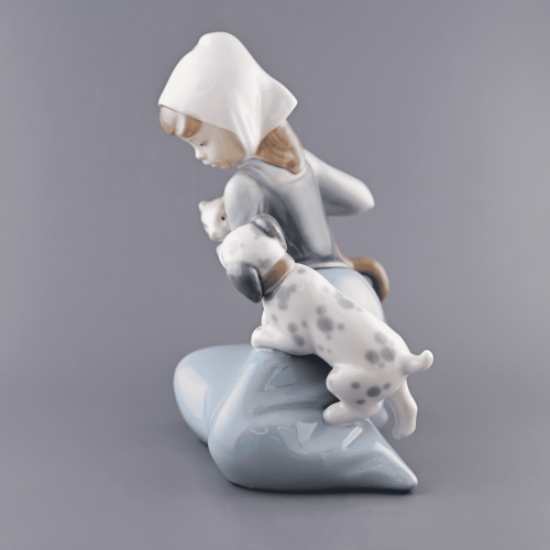 Кошка с собакой фарфор Lladro Испания