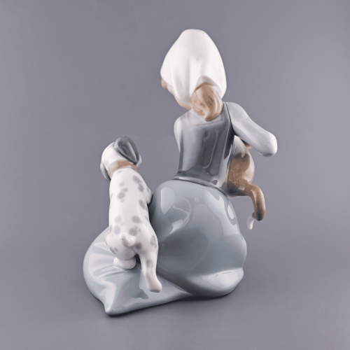 Кошка с собакой фарфор Lladro Испания