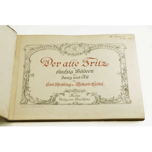 Старинная книга "Der alte Fritz" Фридрих II жизнь в картинках 1895 г