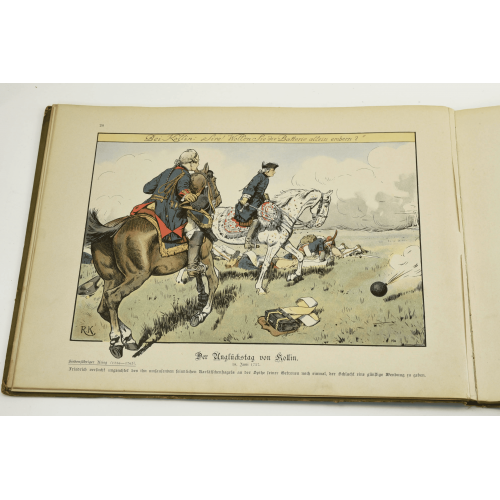Старинная книга "Der alte Fritz" Фридрих II жизнь в картинках 1895 г