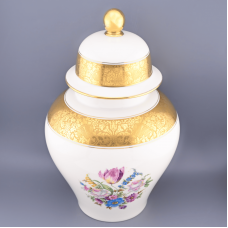 Ваза с крышкой мейпин фарфор Rosenthal позолота цветы