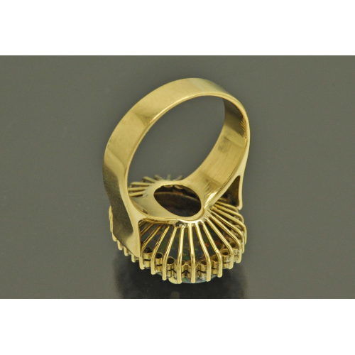 Кольцо золото 750 пробы Черный Опал + Бриллианты