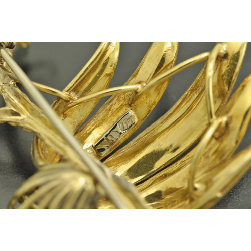 БРОШЬ золото 750 пробы Бриллиант Италия