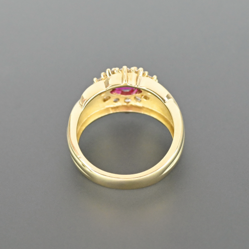 Кольцо золото 585 проба Рубин Бриллианты