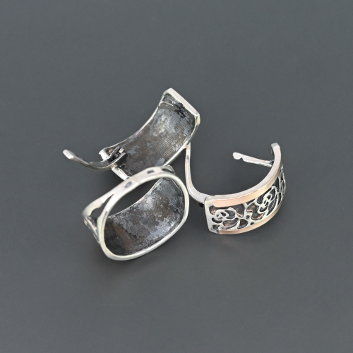 Комплект кольцо и серьги Розы серебро 925 проба позолота