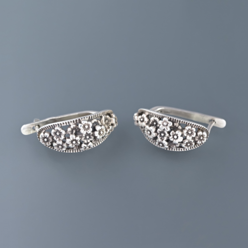 Серьги цветы серебро 925 проба СССР