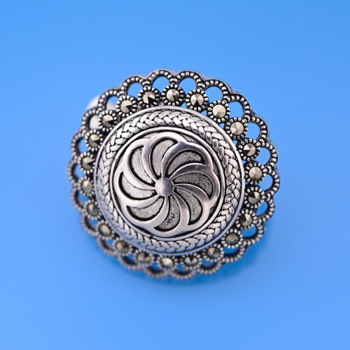 Серьги серебро 925 проба Марказиты