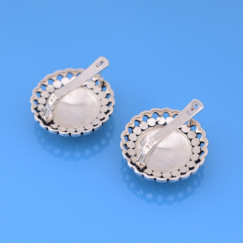 Серьги серебро 925 проба Марказиты