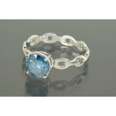 КОЛЬЦО золото 585 проба голубой Бриллиант 1,25 ct