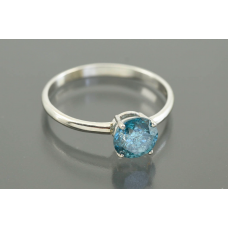 КОЛЬЦО золото 585 проба голубой Бриллиант 1,0 ct