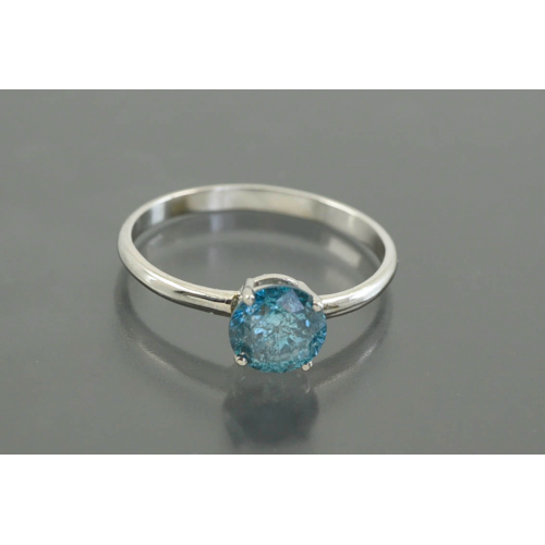 КОЛЬЦО золото 585 проба голубой Бриллиант 1,0 ct
