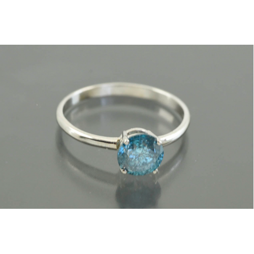 КОЛЬЦО золото 585 проба голубой Бриллиант 1,0 ct