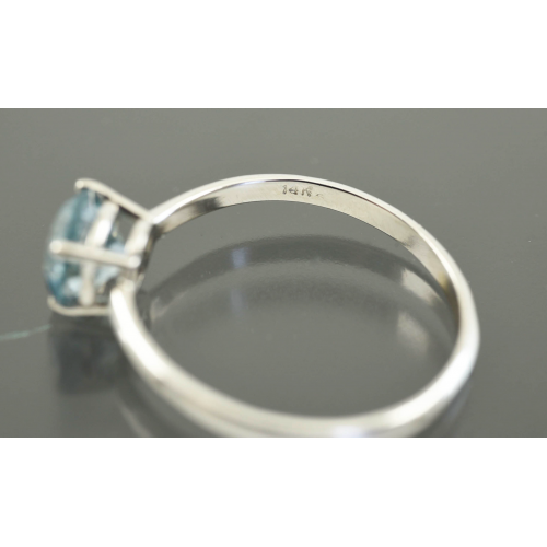 КОЛЬЦО золото 585 проба голубой Бриллиант 1,0 ct