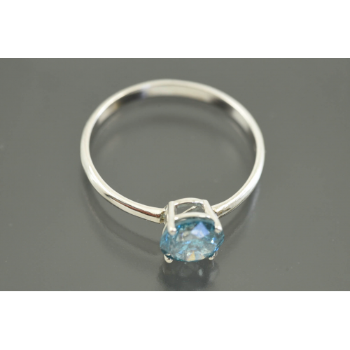 КОЛЬЦО золото 585 проба голубой Бриллиант 1,0 ct