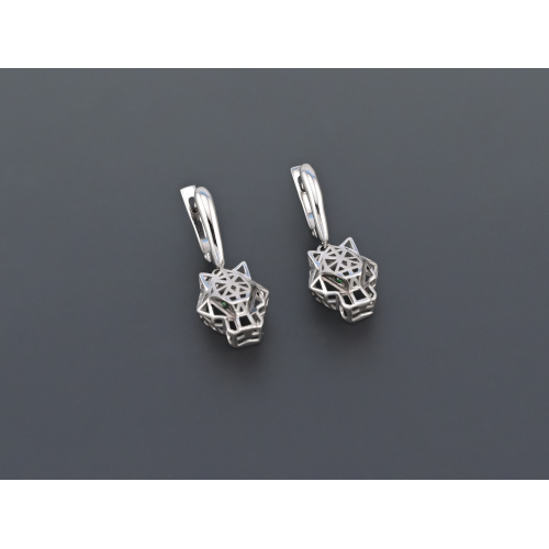 Серьги Пантера серебро 925 проба фианиты