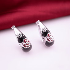 Серьги серебро 925 проба эмаль Kenzo Fedora