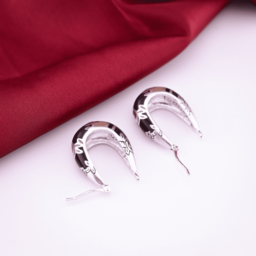 Серьги серебро 925 проба эмаль Kenzo Fedora