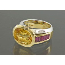 КОЛЬЦО золото 750 проба Сапфир 11,65 ct Рубины 