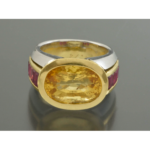 КОЛЬЦО золото 750 проба Сапфир 11,65 ct Рубины 