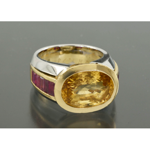 КОЛЬЦО золото 750 проба Сапфир 11,65 ct Рубины 