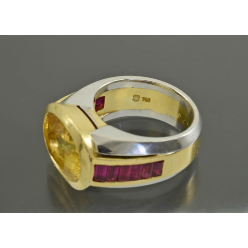 КОЛЬЦО золото 750 проба Сапфир 11,65 ct Рубины 