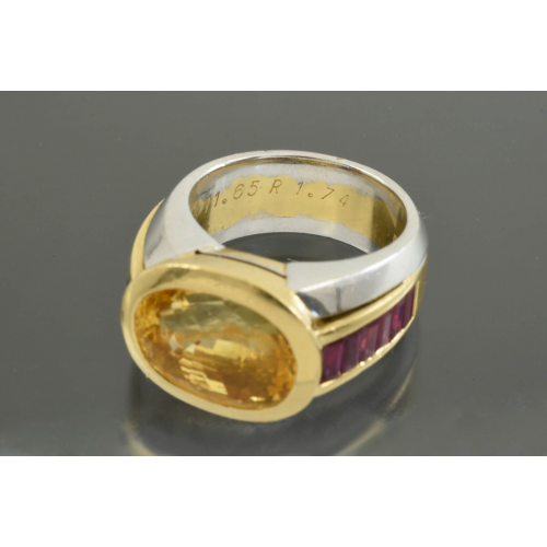 КОЛЬЦО золото 750 проба Сапфир 11,65 ct Рубины 