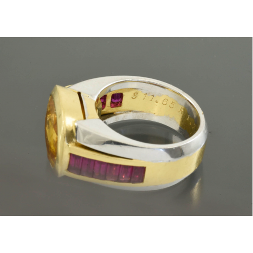 КОЛЬЦО золото 750 проба Сапфир 11,65 ct Рубины 