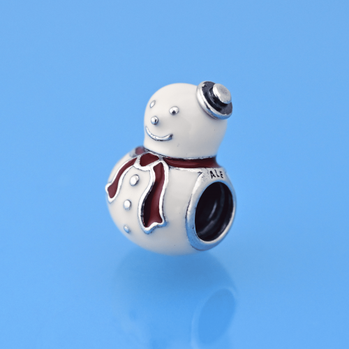 Шарм Снеговик серебро 925 проба эмаль Pandora