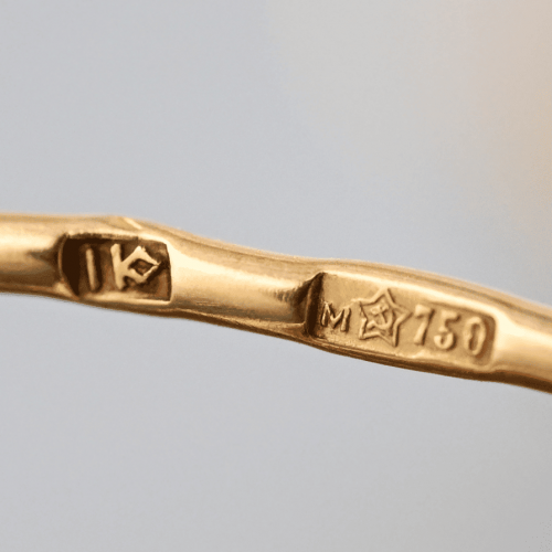 Серьги золото 750 проба корунд СССР винтаж