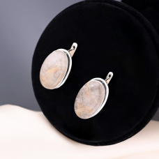 Серьги серебро 925 проба рутиловый кварц