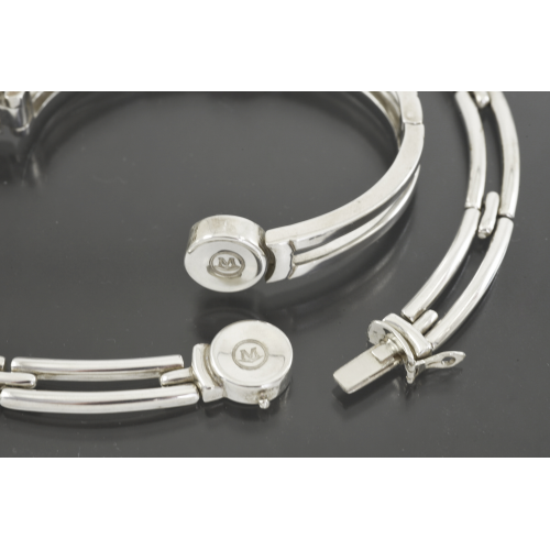 КОЛЬЕ и БРАСЛЕТ зoлoтo 750 и серебро 925 Бриллианты Аметисты MOVADO Швейцария