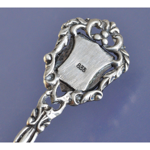 Ложка чайная серебро 800 пробы эмаль герб