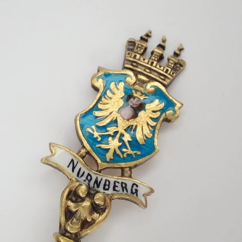 Ложка "Nurnberg" серебро 800 позолота эмаль Германия