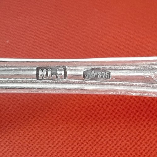 6 кофейных ложек серебро 875 проба СССР