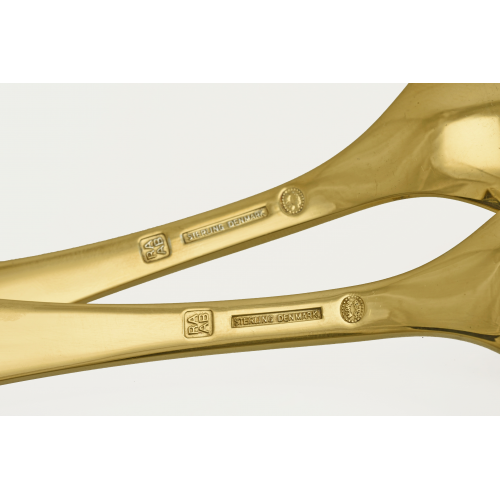 Коллекционные столовые приборы Georg Jensen серебро 925 пробы эмаль 1979 Коллекционные столовые приборы Georg Jensen серебро 925 пробы эмаль 1979