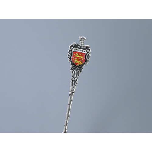 Коллекционная ложка для сахара серебро 800 проба эмаль Duderstadt