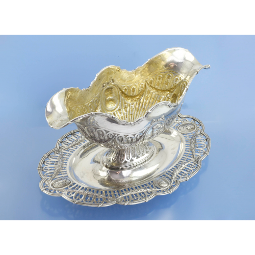 Старинный СОУСНИК серебро 835 проба Германия