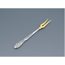 Сервировочная вилка серебро 875 проба СССР чернь